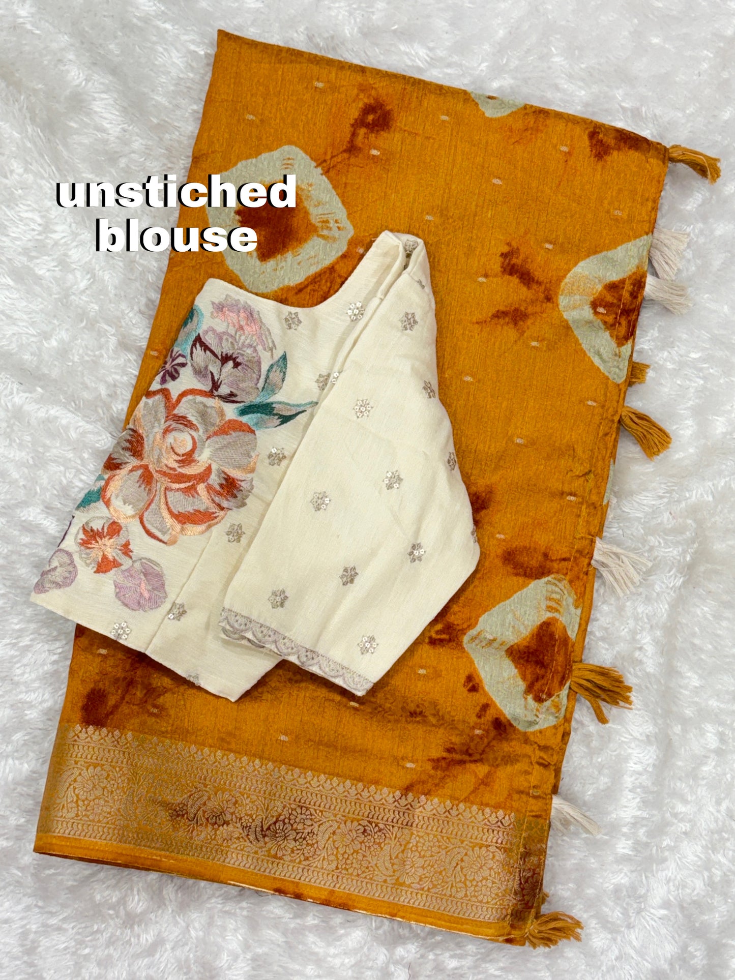 Anuscouture Srivalli - Elegant Shibori Saree with Zari Border Detailing Anuscouture