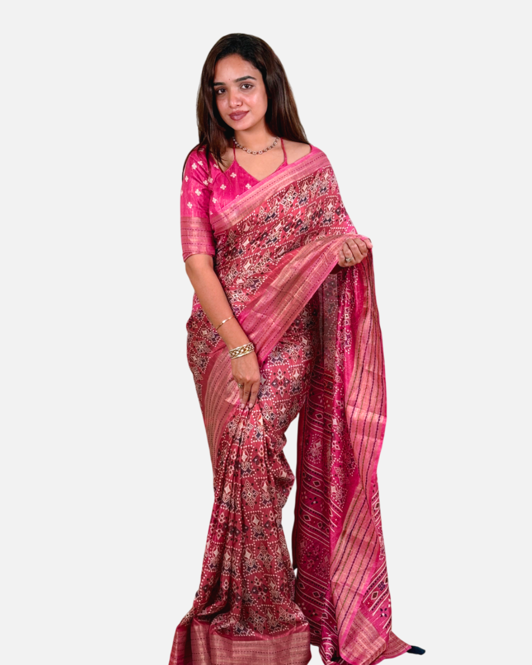 AnusCouture Shivali - Maslin Cotton Saree with Zari Border Anuscouture