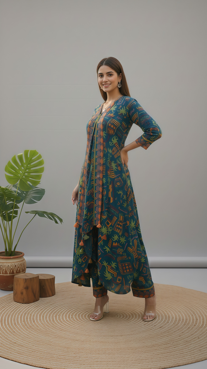 Lilac butterfly muslin printed stunning cordset for women