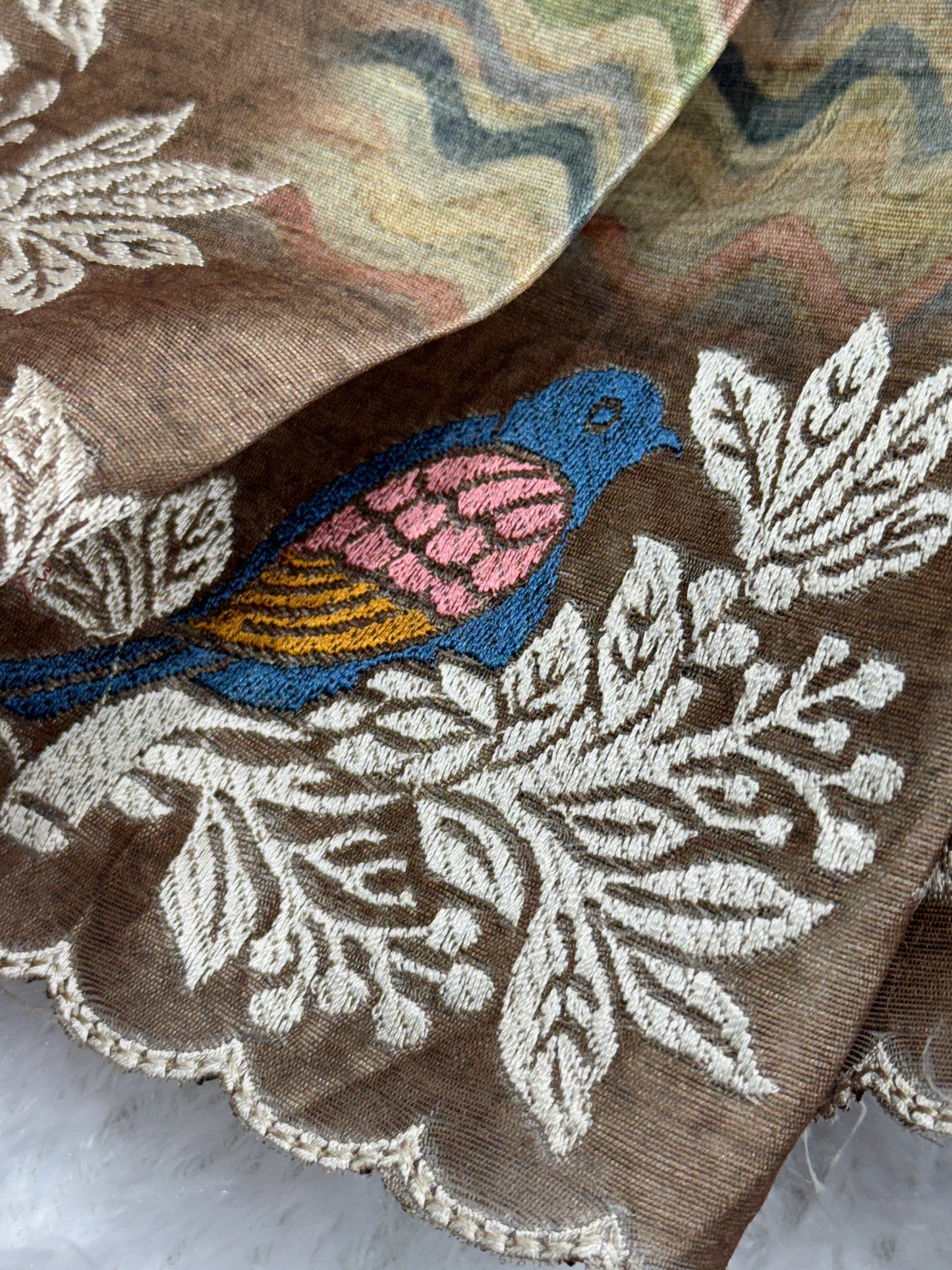 Anuscouture Ruhaani - Tusser Silk Digital Print Saree with Fine Embroidery Anuscouture