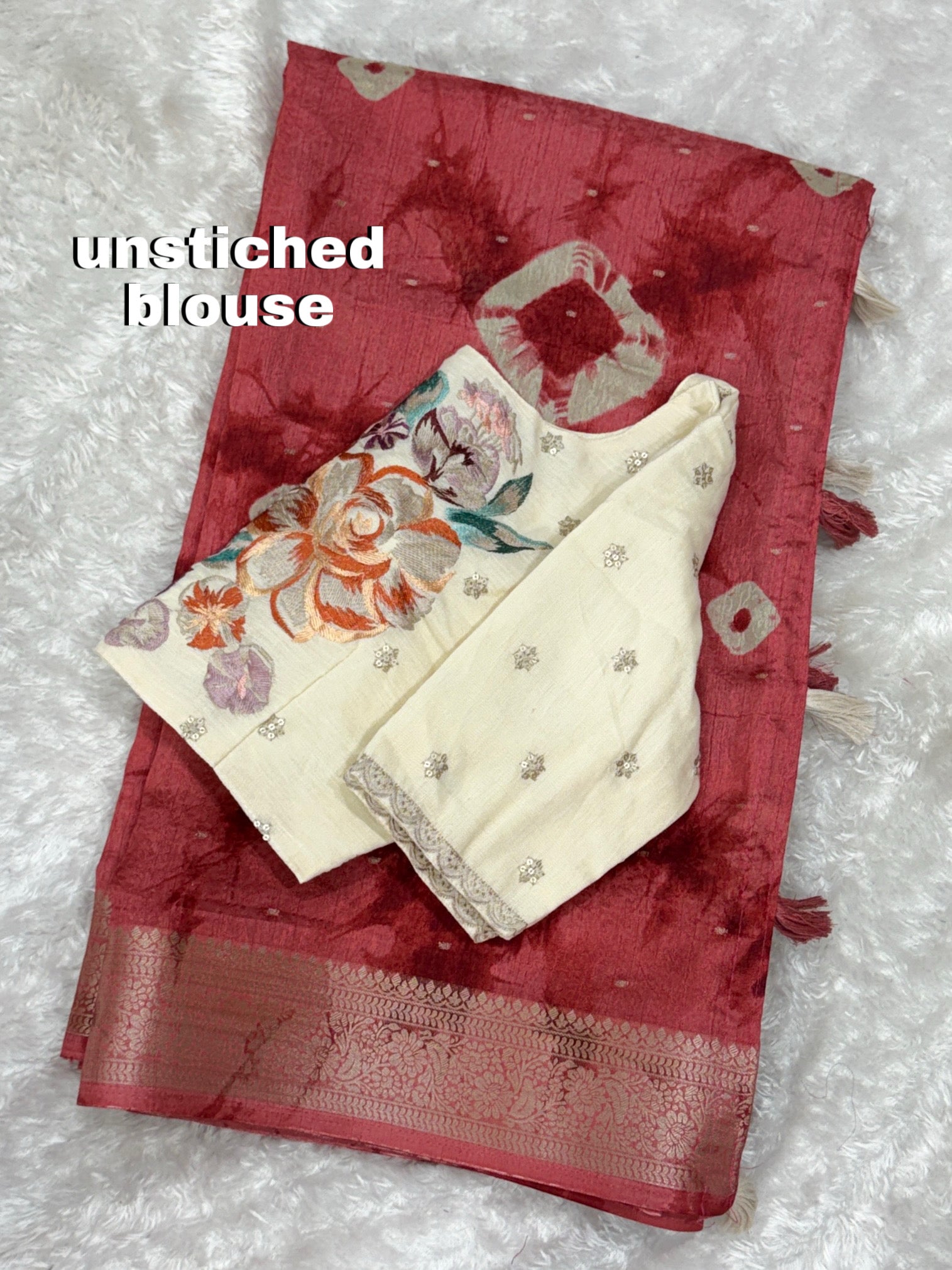 Anuscouture Srivalli - Elegant Shibori Saree with Zari Border Detailing Anuscouture