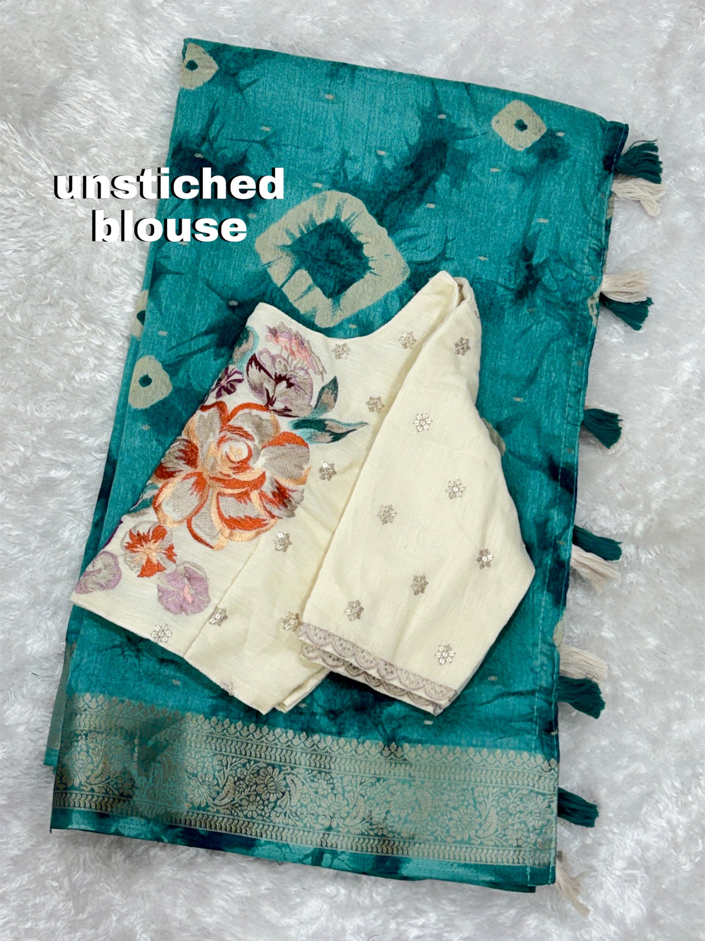 Anuscouture Srivalli - Elegant Shibori Saree with Zari Border Detailing Anuscouture