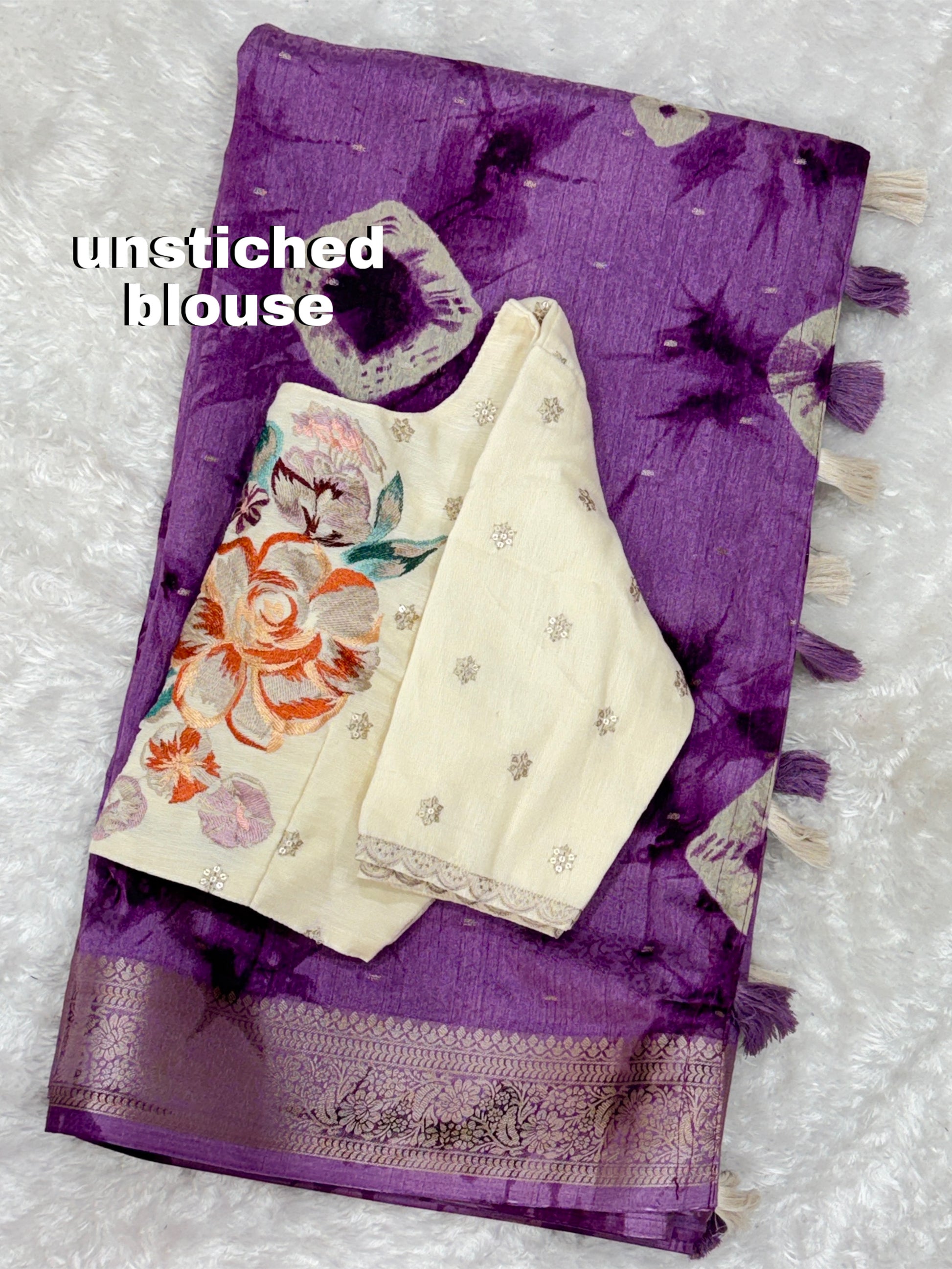 Anuscouture Srivalli - Elegant Shibori Saree with Zari Border Detailing Anuscouture