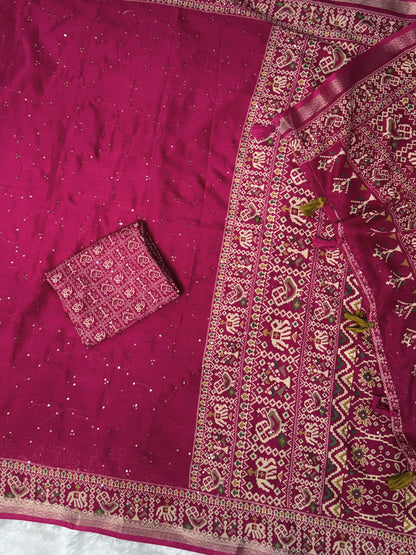 Anuscouture Neno banana - Ajrakh Printed Pure Mul Cotton Saree Anuscouture