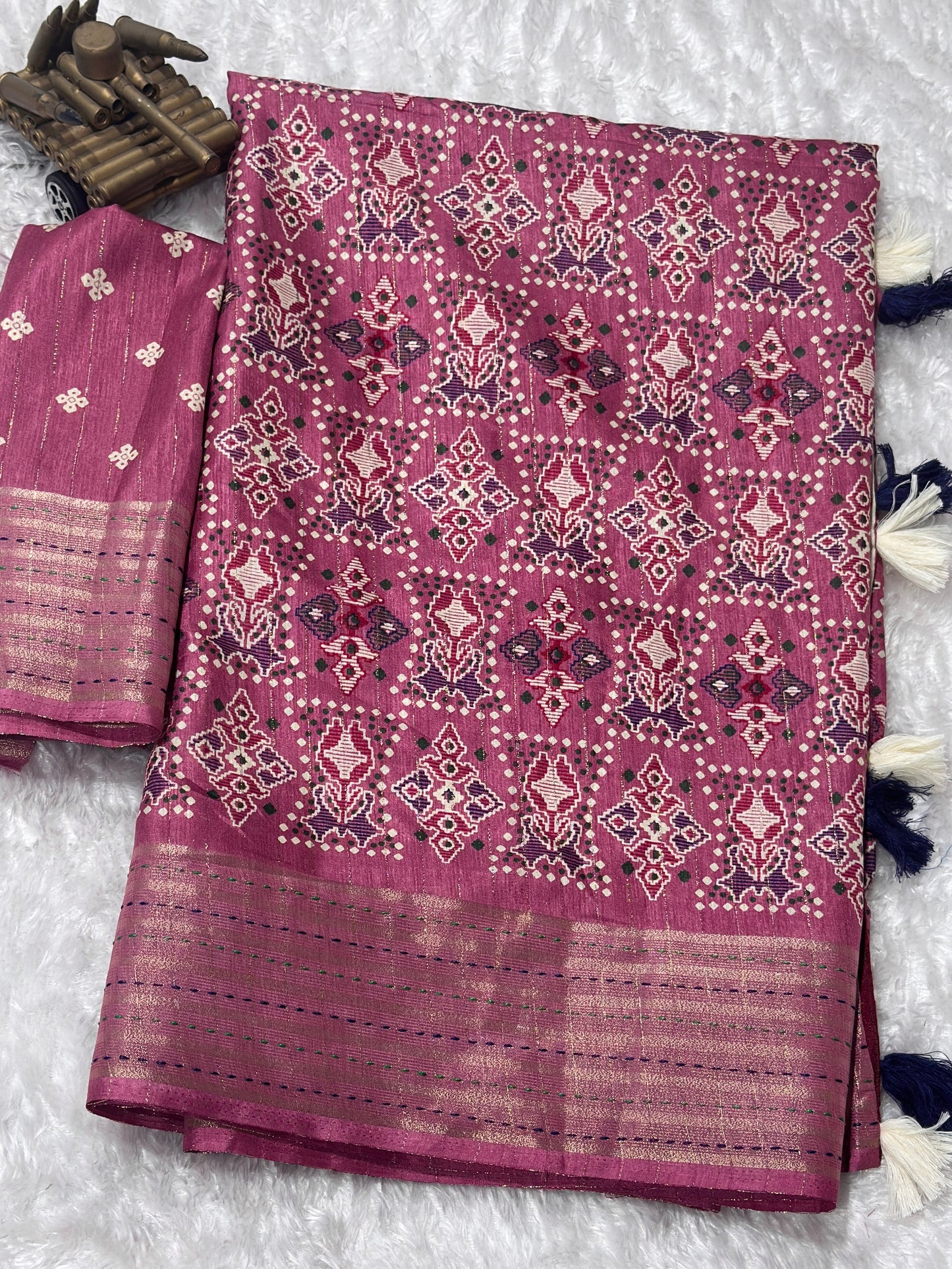 AnusCouture Shivali - Maslin Cotton Saree with Zari Border Anuscouture