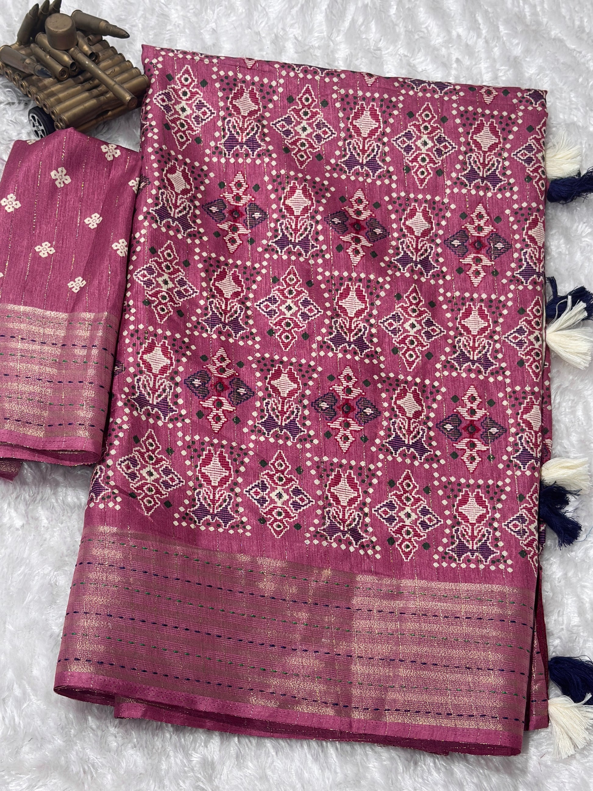 AnusCouture Shivali - Maslin Cotton Saree with Zari Border Anuscouture
