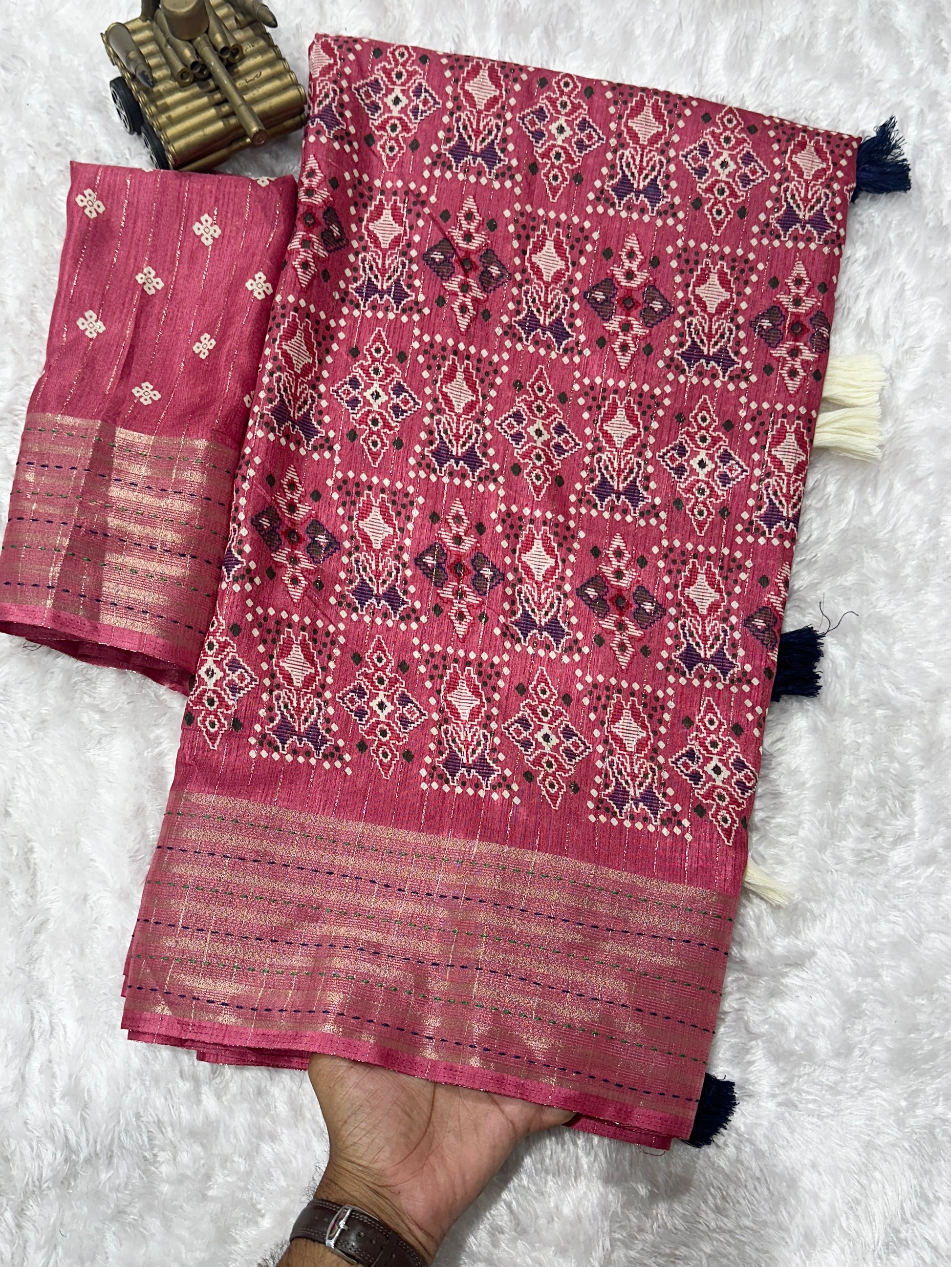 AnusCouture Shivali - Maslin Cotton Saree with Zari Border Anuscouture