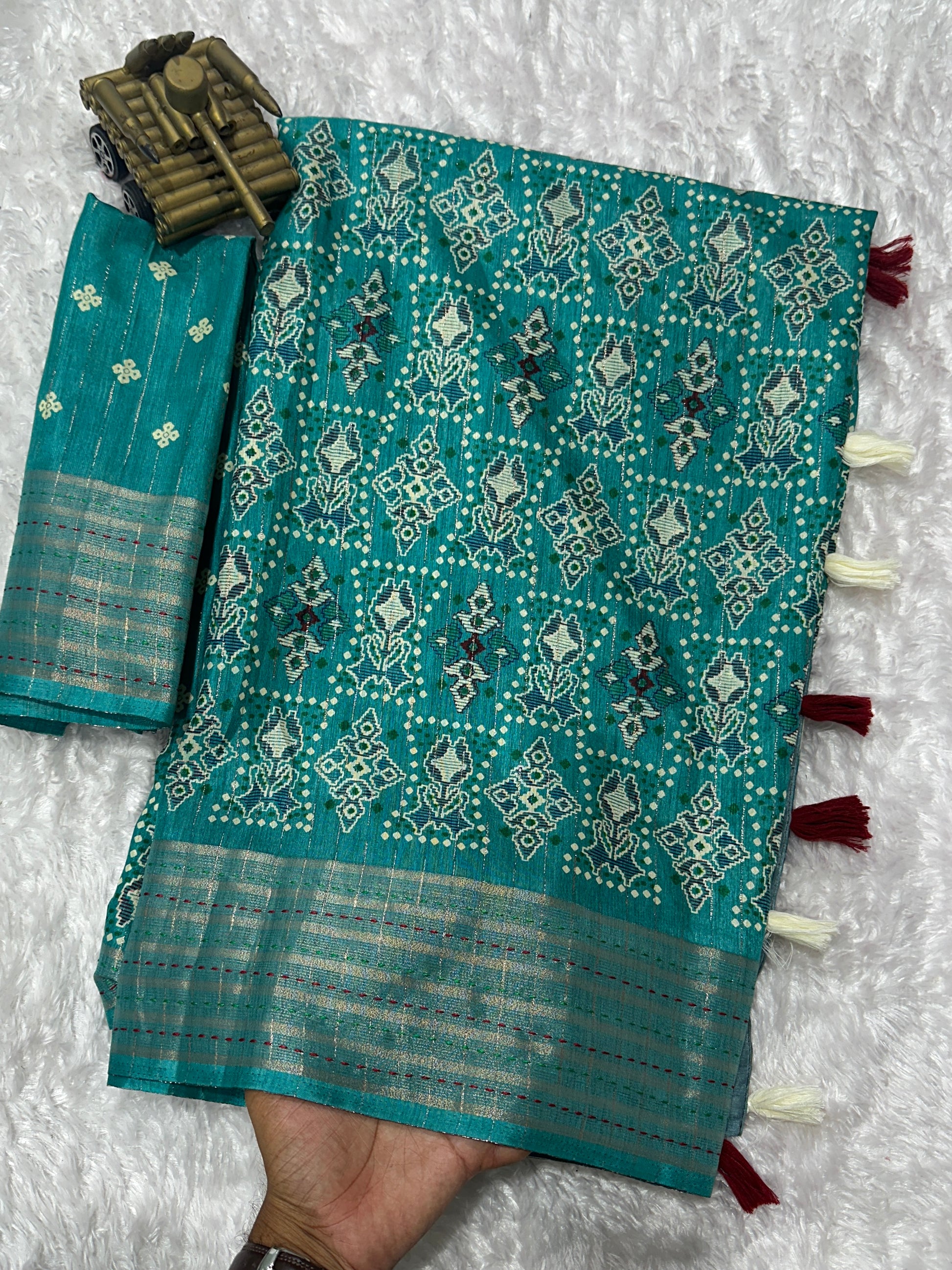 AnusCouture Shivali - Maslin Cotton Saree with Zari Border Anuscouture