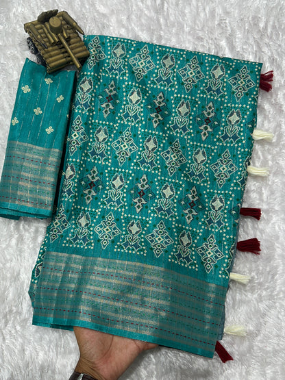 AnusCouture Shivali - Maslin Cotton Saree with Zari Border Anuscouture