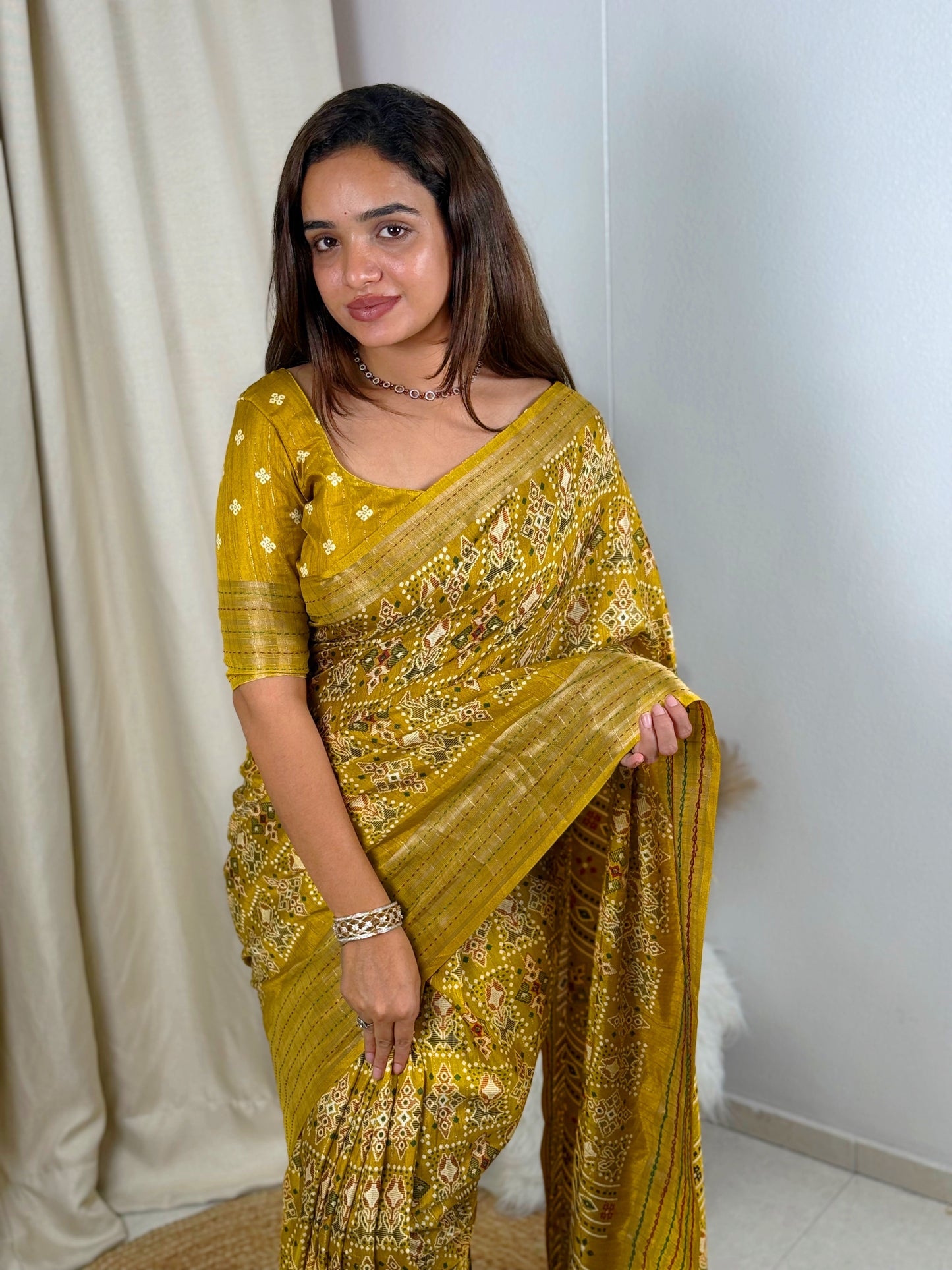 AnusCouture Shivali - Maslin Cotton Saree with Zari Border Anuscouture