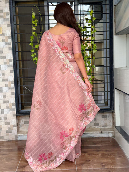 Anuscouture Kaisha - Glass Tissue Saree with Sequin Work Anuscouture