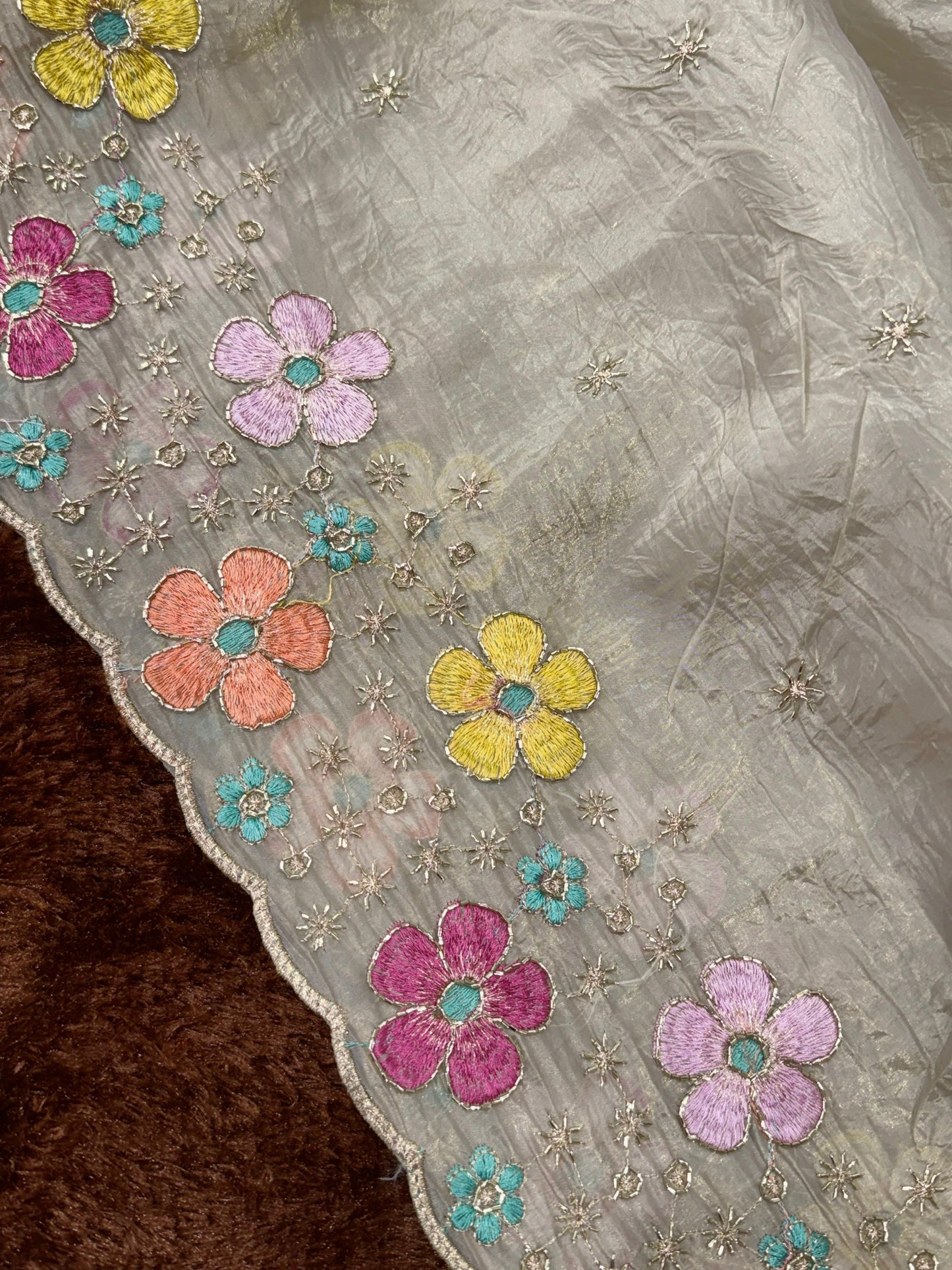 Anuscouture Pari - Sufi Silk Saree with Beads Embroidery Anuscouture