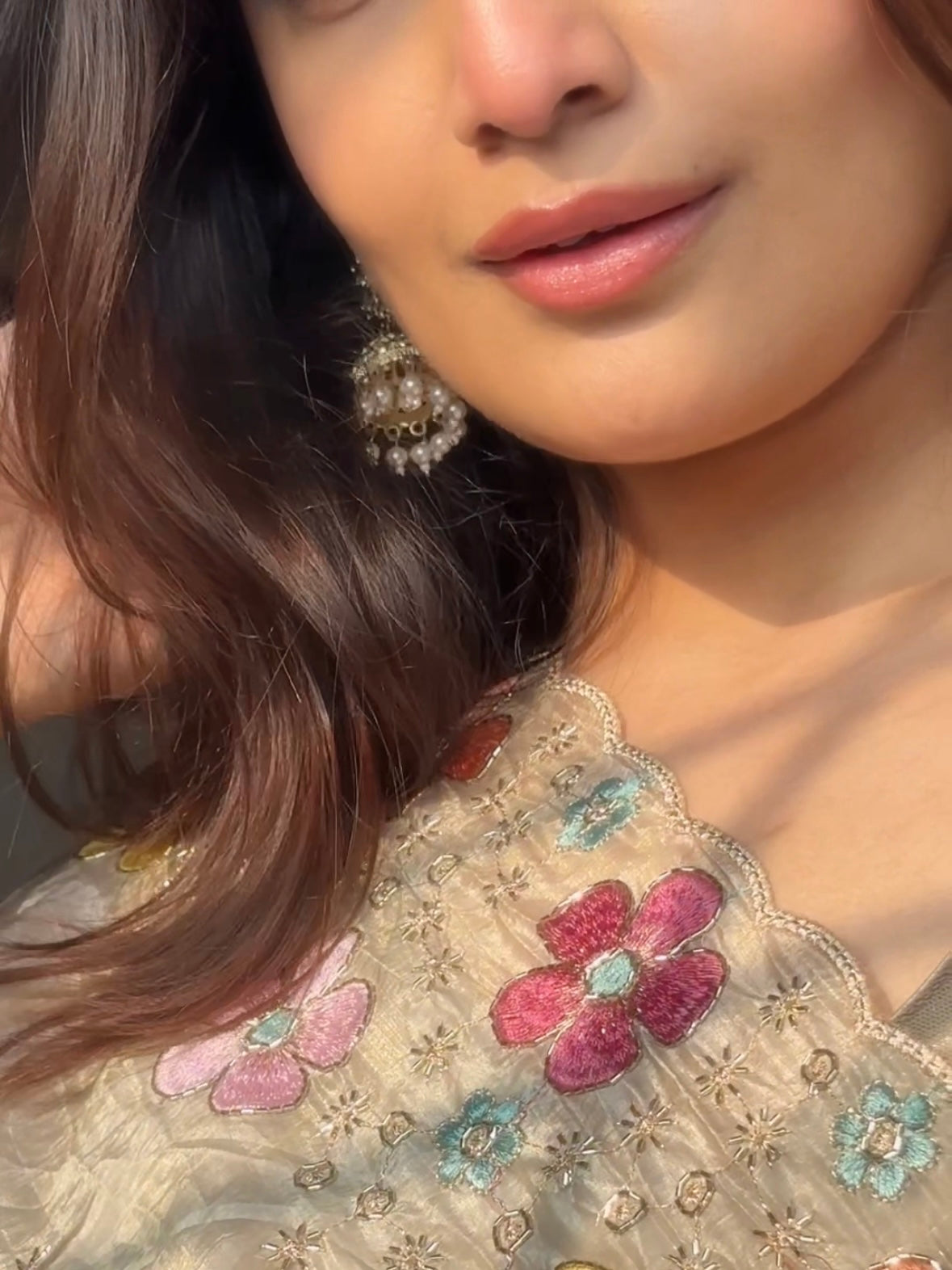 Anuscouture Pari - Sufi Silk Saree with Beads Embroidery