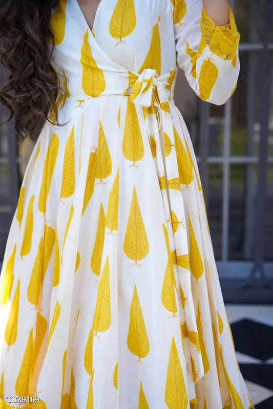 maira white yellow tree kurti set Anuscouture