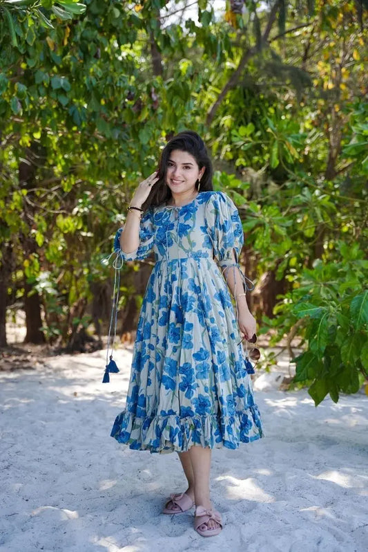 tiraa blue floral beach one piece Anuscouture