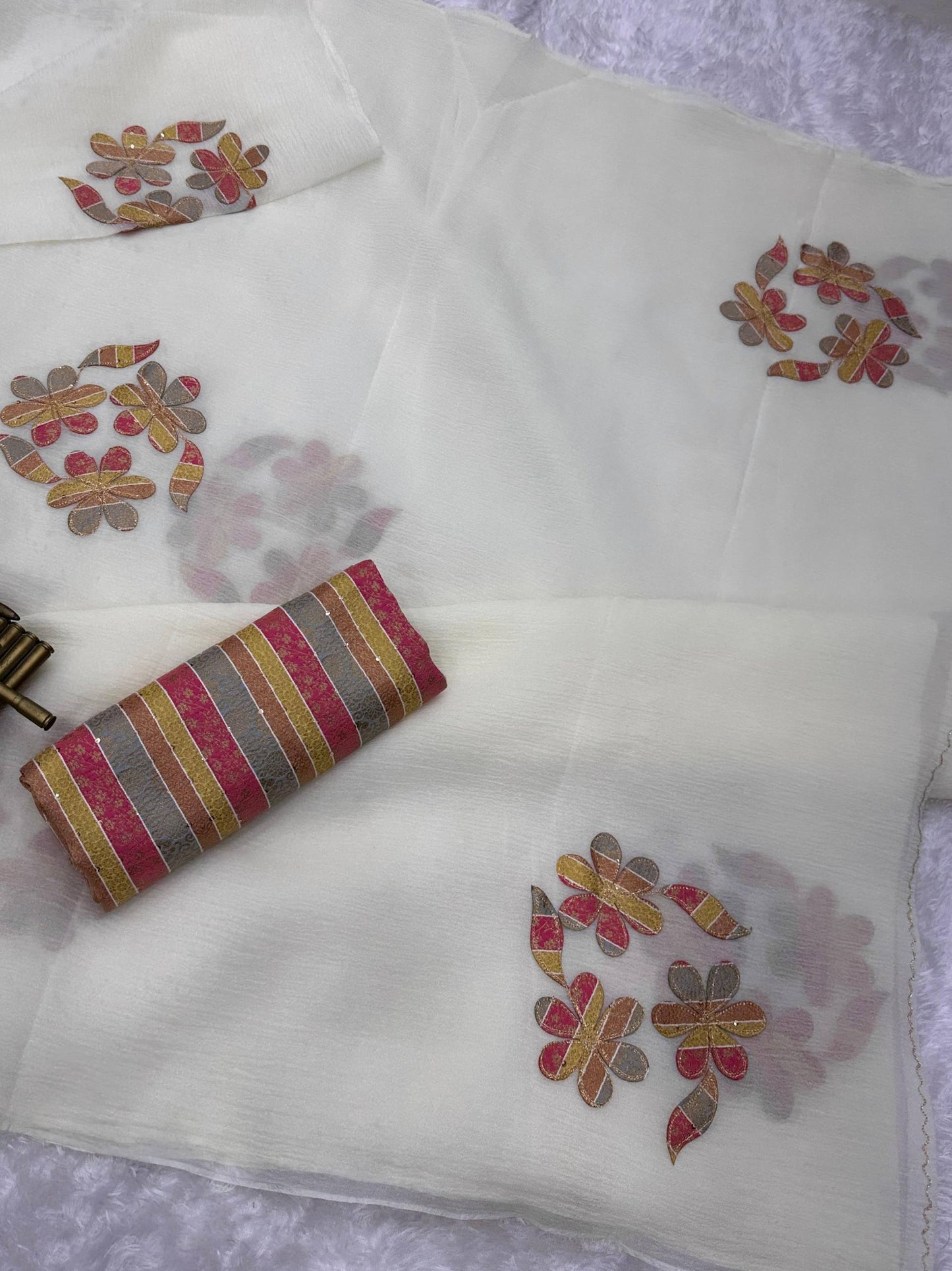 Anuscouture Super Mario - Designer Applique Sonic Crush Saree Anuscouture