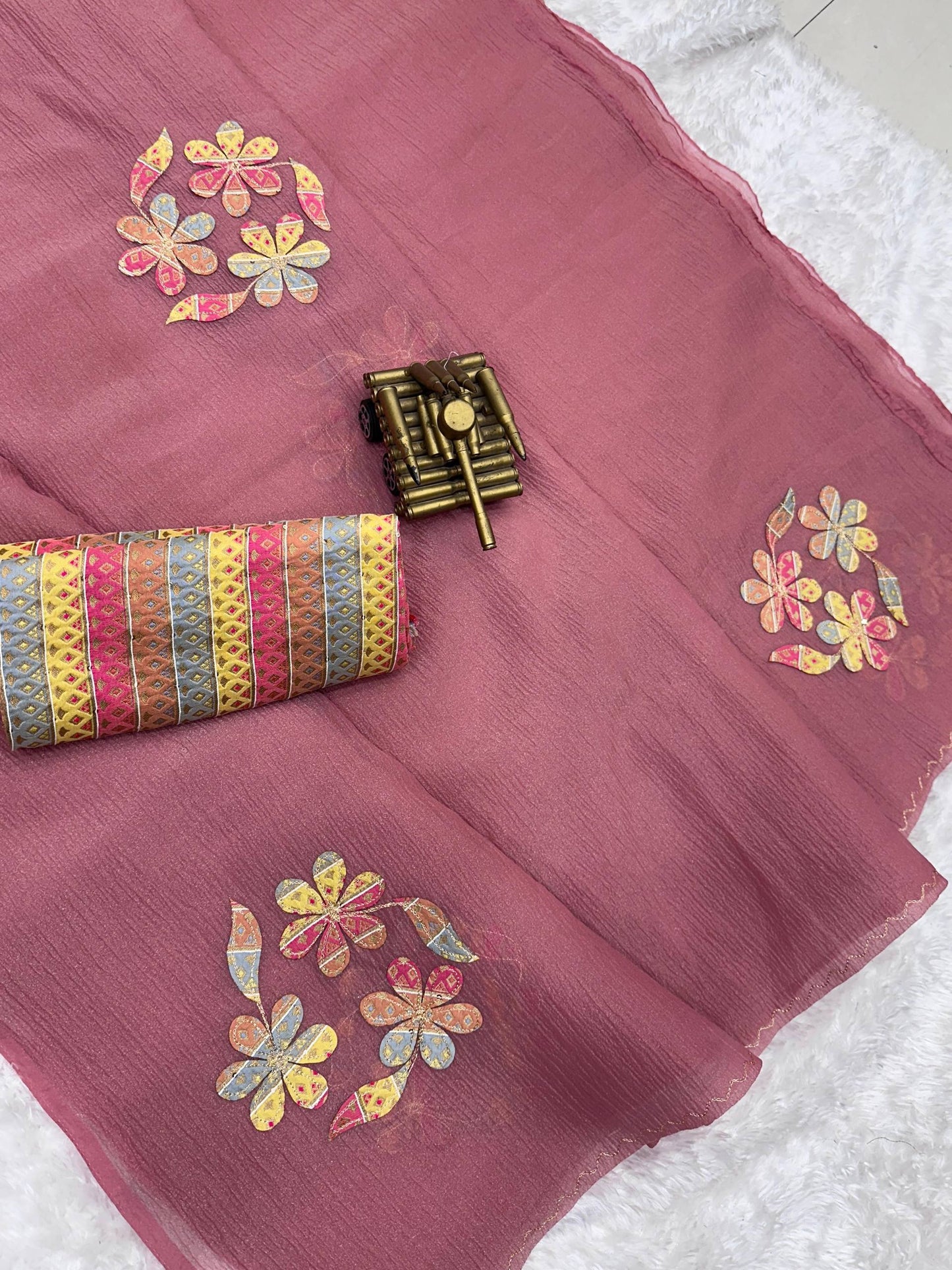 Anuscouture Super Mario - Designer Applique Sonic Crush Saree Anuscouture