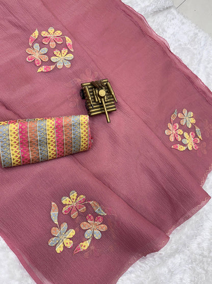 Anuscouture Super Mario - Designer Applique Sonic Crush Saree Anuscouture