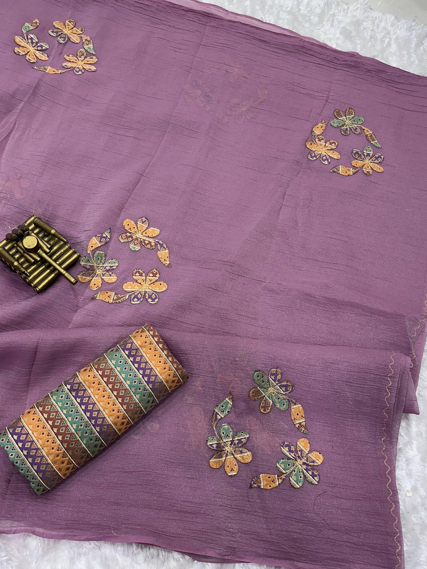 Anuscouture Super Mario - Designer Applique Sonic Crush Saree Anuscouture